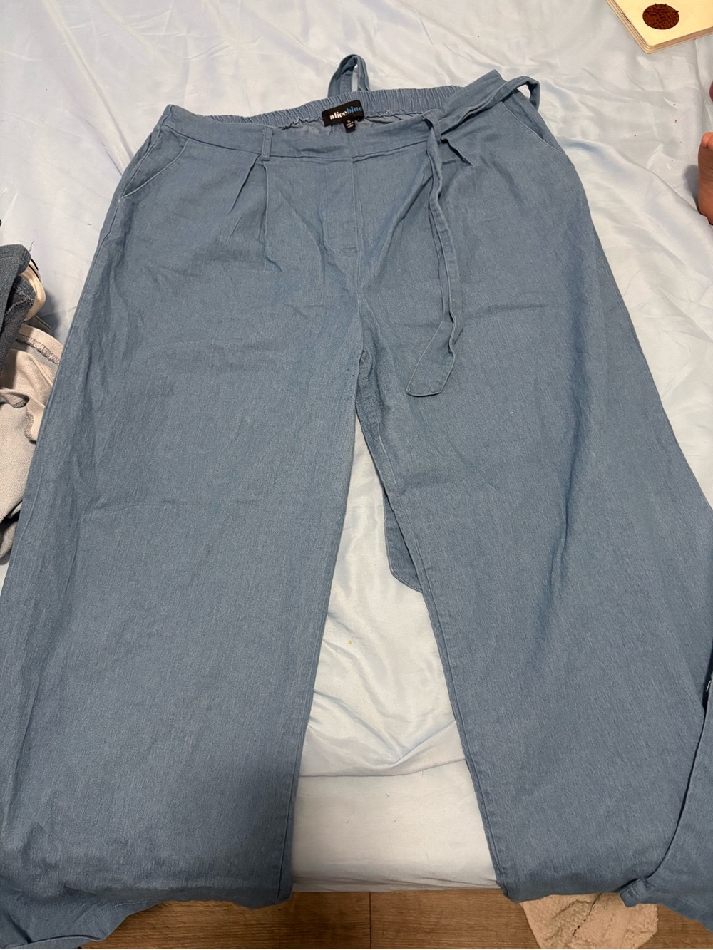 Alice Blue Light Blue Wide-Leg Pants